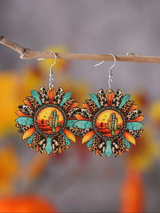 Sunflower Cactus Earrings